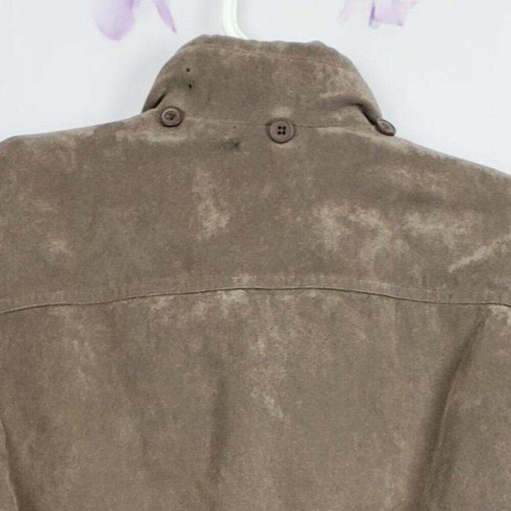Worthington Essentials Soft Brown Faux Suede Zip Coat Jacket M - Picture 11 of 12